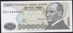 7.Emisyon 2.Tertip 10 Lira D12 440689 Çilaltı Çil