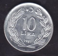 1981 Yılı 10 Lira