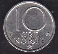 Norveç 10 Öre 1990
