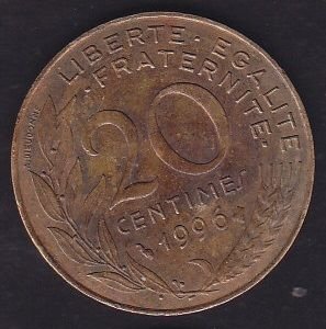 Fransa 20 Centimes 1996