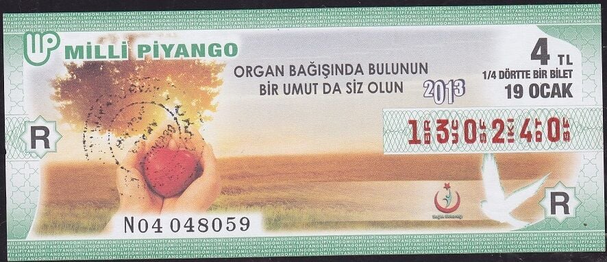 2013 19 Ocak Çeyrek Bilet - R Serisi
