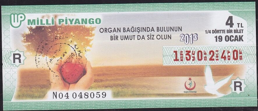 2013 19 Ocak Çeyrek Bilet - R Serisi