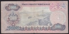 6.EMİSYON 1.TERTİP 1000 LİRA B68 437929 TEMİZ eski kağıt para değerleri