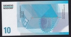 ALMANYA 10 SİEMENS NİXDORF TEST NOTE SPECİMEN ÇİL
