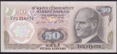 6.Emisyon 1.Tertip 50 Lira E02 216076 Çilaltı Çil