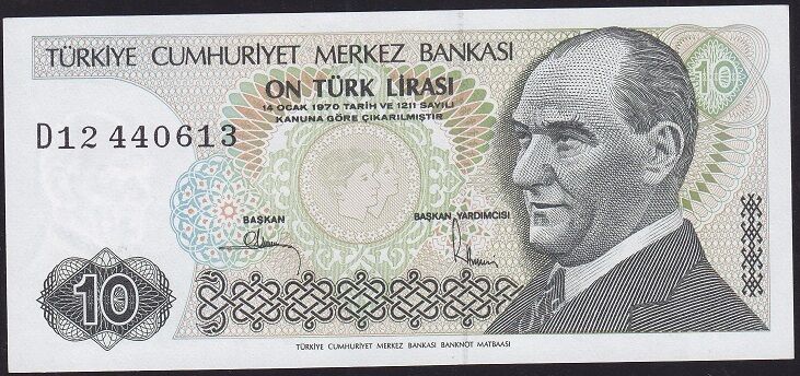 7.Emisyon 2.Tertip 10 Lira D12 440613 Çil