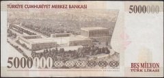 7.Emisyon 5 000 000 Lira H55 262288 Çok Temiz+