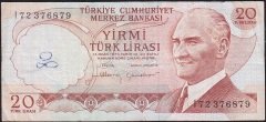 6.Emisyon 4.Tertip 20 Lira I72 376879 Çok Temiz