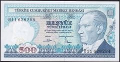 7.Emisyon 1.Tertip 500 Lira B11 628294 Çil