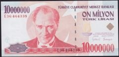 7.Emisyon 10 000 000 Lira E36 464338 Ççt Çilaltı