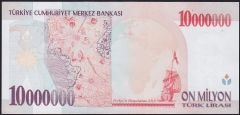 7.Emisyon 10 000 000 Lira E36 464338 Ççt Çilaltı