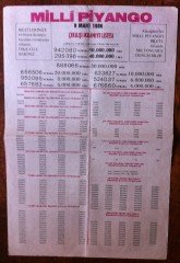 1986 9 MART PİYANGO LİSTESİ