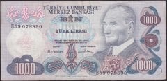 6.EMİSYON 1.TERTİP 1000 LİRA B59 078890 ÇOK TEMİZ +