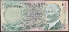 6.EMİSYON 2.TERTİP 10 LİRA K04 002790 ÇÇT ÇİLALTI