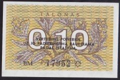 LİTVANYA 0.10 TALONAS 1991 ÇİL