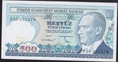 7.EMİSYON 2.TERTİP 500 LİRA D30 351478 ÇİLALTI ÇİL