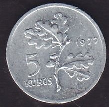 1977 Yılı 5 Kuruş