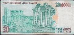 7.Emisyon 20 000 000 Lira I69 504176 Çok Temiz+