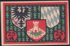 Almanya 25 Pfennig Notgeld 1918 Çil Filigranlı