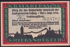 Almanya 25 Pfennig Notgeld 1918 Çil Filigranlı
