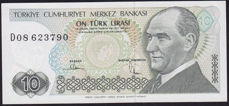 7.Emisyon 2.Tertip 10 Lira D08 623790 Çilaltı Çil