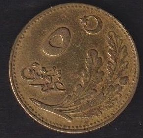 1341 (1925) Yılı 5 Kuruş