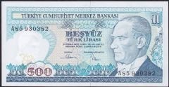7.Emisyon 1.Tertip 500 Lira A85 930382 Çil