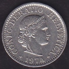 İsviçre 10 Rappen 1974