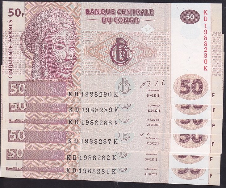KONGO 50 FRANK 2013 ÇİL - SERİ TAKİPLİ 10 ADET