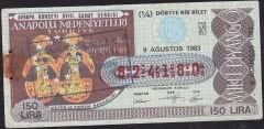 1983 9 Ağustos Çeyrek Bilet - N Serisi