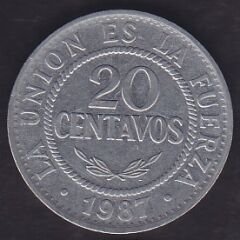 Bolivya 20 Centavos 1987