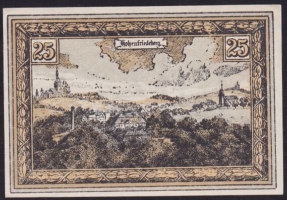 Almanya 25 Pfennig Notgeld 1920 Çil Filigranlı