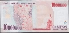 7.Emisyon 10 000 000 Lira E31 090789 Ççt Çilaltı