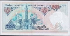 7.Emisyon 1.Tertip 500 Lira A74 941070 Çil