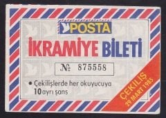 POSTA İKRAMİYE BİLETİ 1985
