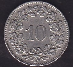 İsviçre 10 Rappen 1962