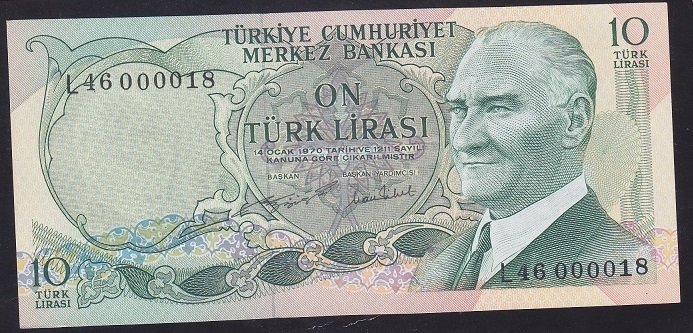 6.EMİSYON 2.TERTİP 10 LİRA L46 000018 ÇİLALTI
