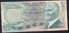 6.EMİSYON 2.TERTİP 10 LİRA L46 000018 ÇİLALTI