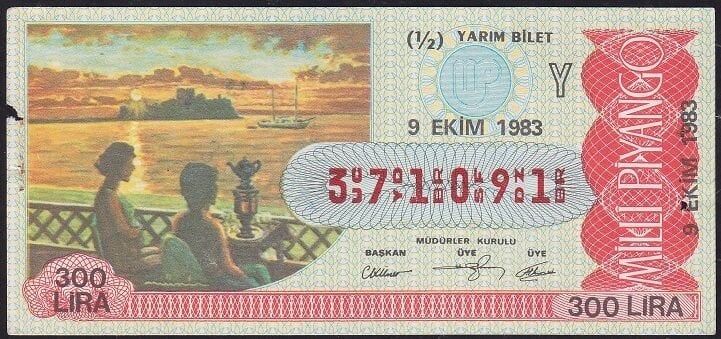 1983 9 Ekim Yarım Bilet - Y Serisi
