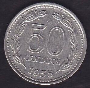 Arjantin 50 Centavos 1958