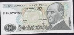 7.Emisyon 2.Tertip 10 Lira D08 623786 Çil
