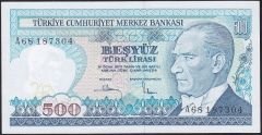7.Emisyon 1.Tertip 500 Lira A68 187304 Çil