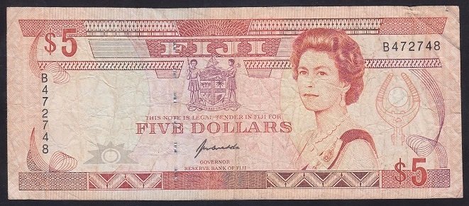 FİJİ 5 DOLAR 1992 TEMİZ +