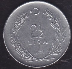 1971 YILI 2.5 LİRA ( TERS )