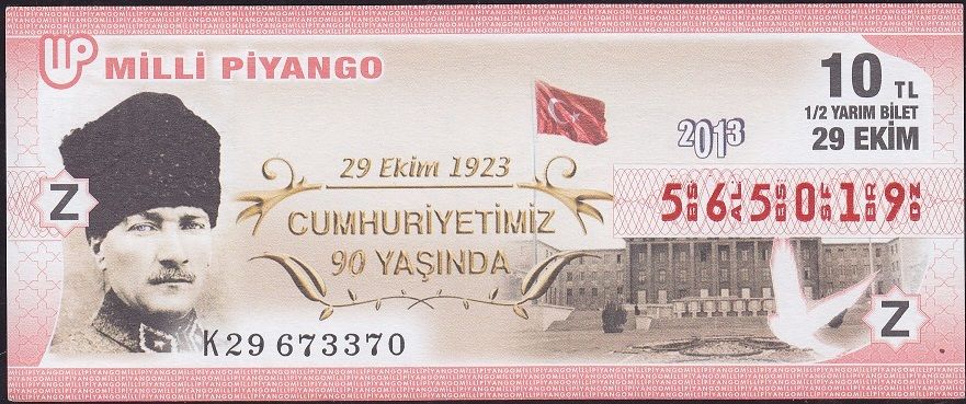 2013 29 Ekim Yarım Bilet - Z Serisi