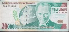 7.Emisyon 20 000 000 Lira C37 288131 Çok Temiz+