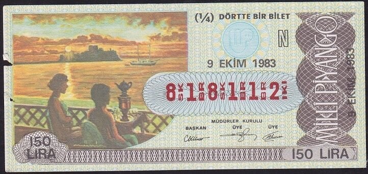 1983 9 Ekim Çeyrek Bilet - N Serisi