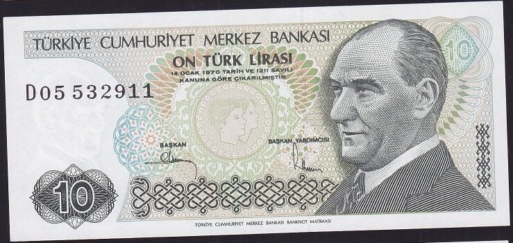 7.Emisyon 2.Tertip 10 Lira D05 532911 Çil
