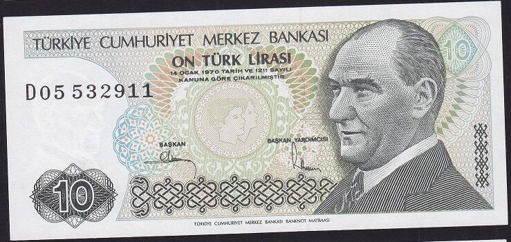 7.Emisyon 2.Tertip 10 Lira D05 5329XX Çil
