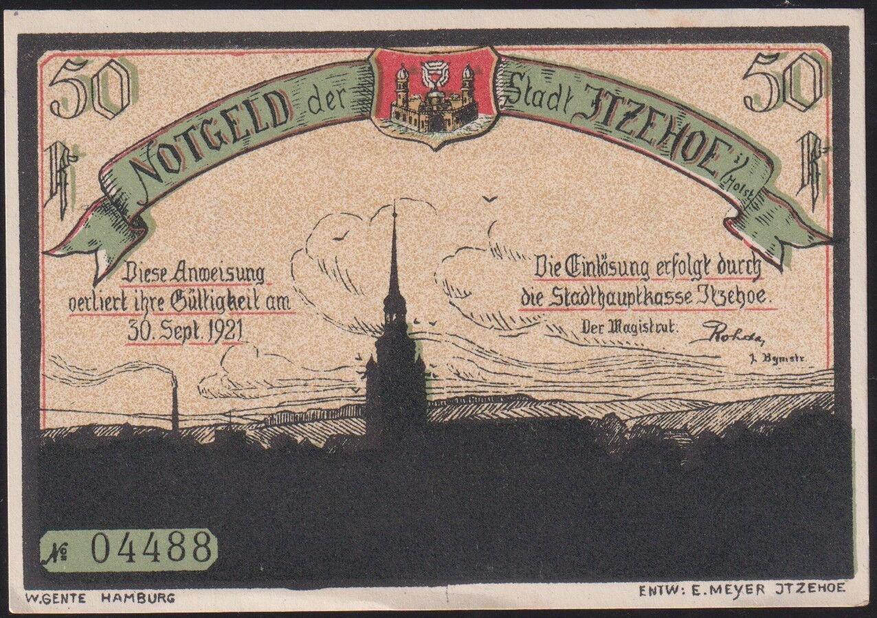 Almanya 50 Pfennig Notgeld 1921 Çil